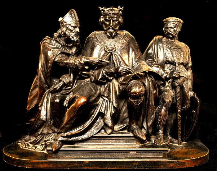 Cherstey Museum Bronze of Stephan Langton with King John resized